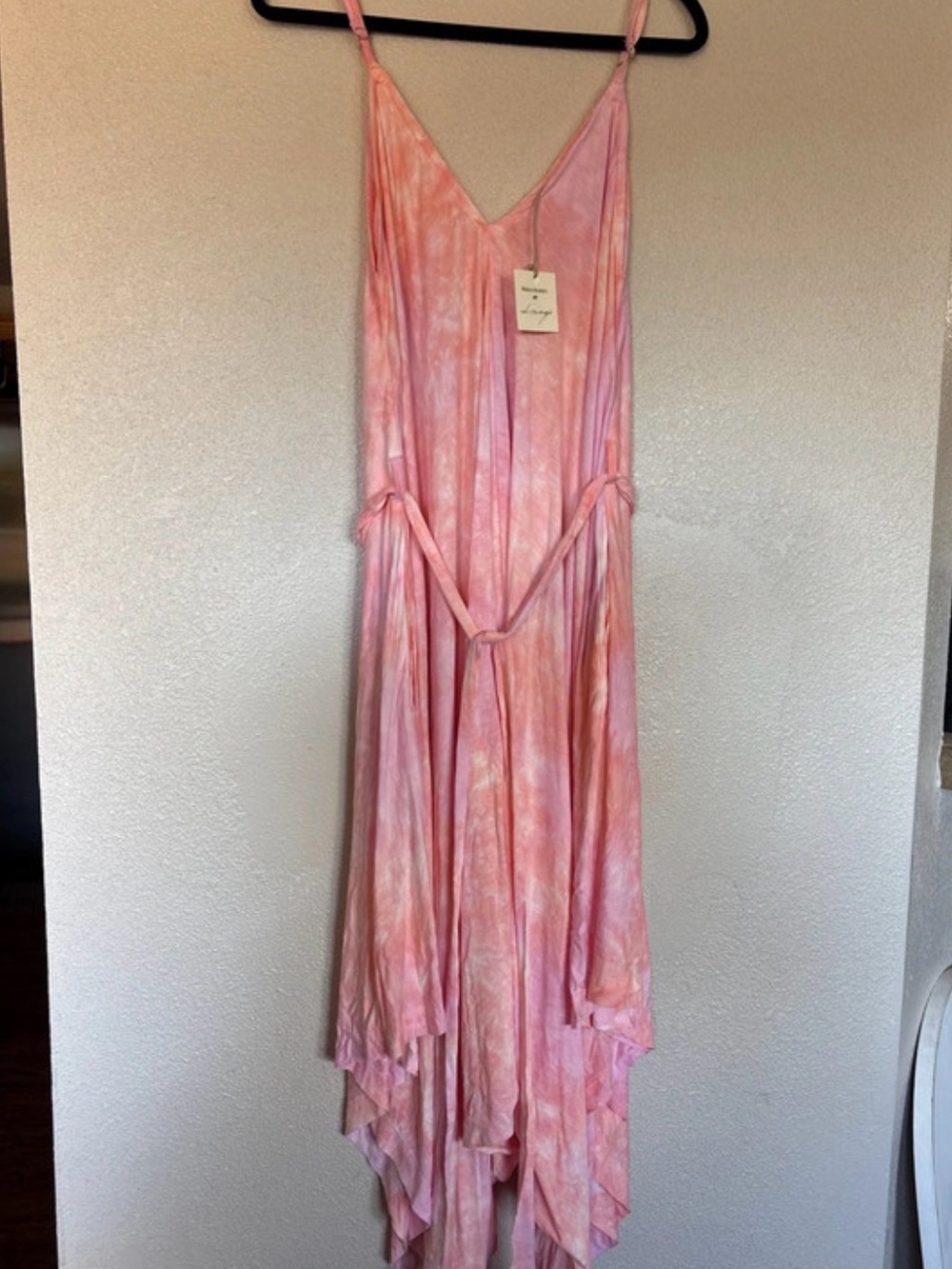 Pink Tie-Dye V-Neck Spaghetti Strap Dress/Jumpsuit